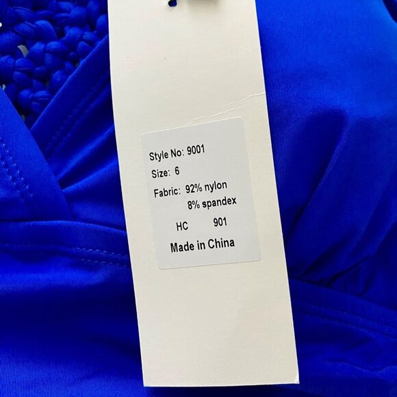 Firpearl Tummy Control Ruched Swimsuit with Braid Macramé Size 6 Runs Small NEW - Picture 8 of 9